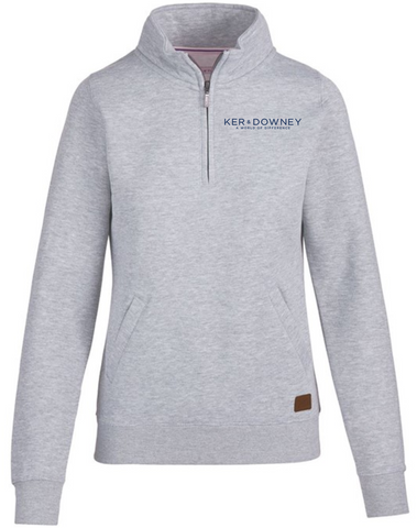 Ladies Landway Quarter Zip Cotton Fleece Pullover